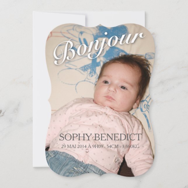 Faire-part de naissance - Fille Meddelande (Framsida)