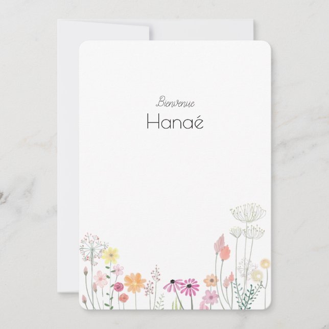 Faire-part de naissance Hanaé Spara Datumet (Framsida)