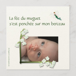 Faire-part de naissance muguet et fée felt meddelande