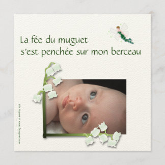Faire-part de naissance muguet et fée felt meddelande