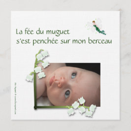 Faire-part de naissance muguet et fée meddelande
