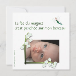 Faire-part de naissance muguet et fée meddelande