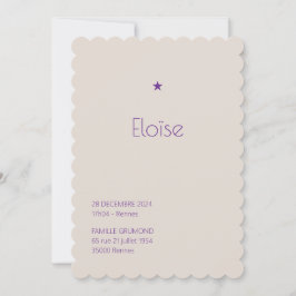 Faire-Part de naissance Poudré - Héloise Inbjudningar