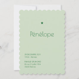 Faire-Part de naissance Poudré - Pénélope Inbjudningar