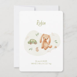 Faire-Part de naissance Robin Inbjudningar