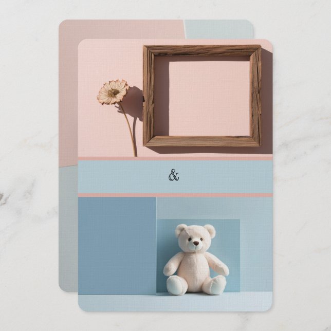 Faire-part faux-jumeaux inbjudningar (Fram/baksida)