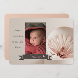 Faire-part Fille Inbjudningar