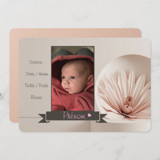 Faire-part Fille Inbjudningar