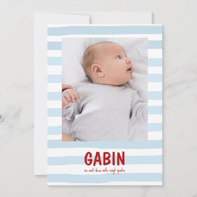 Faire-Part Gabin Inbjudningar (Framsida)