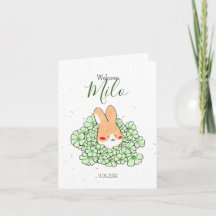 Faire-part naissance lapin photo Florals