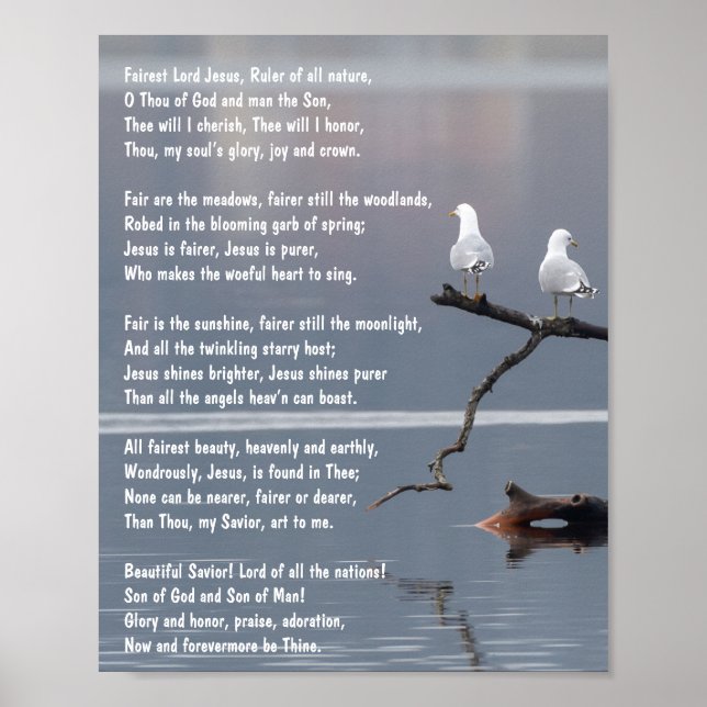 Fairest Lord Jesu Church Christian Hymn Art Poster (Framsidan)