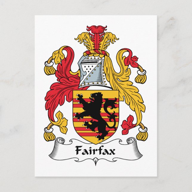 Fairfax Family Crest Vykort (Framsida)