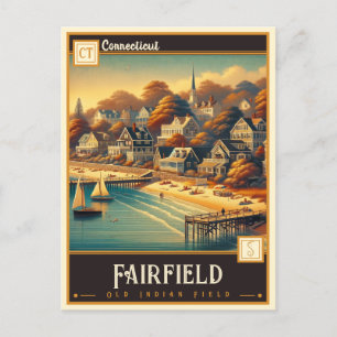 Fairfield, Connecticut VINTAGE Vykort