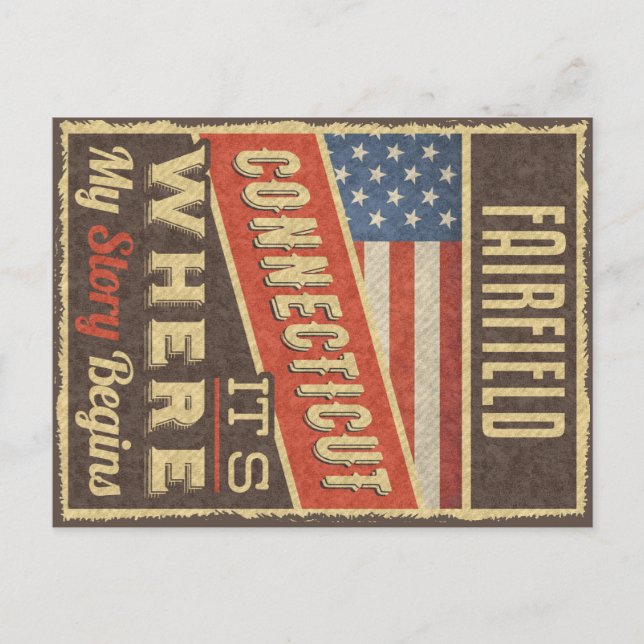 Fairfield Connecticut Vykort (Framsida)