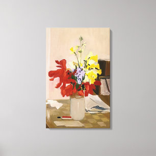 Fairfield Porter - ANEMONE OCH DAFFODIL 1965 Canvastryck