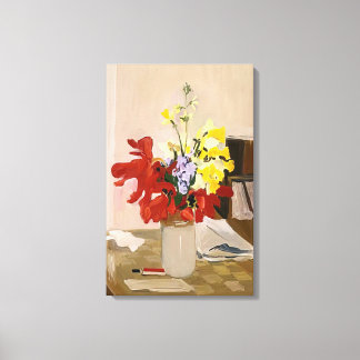 Fairfield Porter - ANEMONE OCH DAFFODIL 1965 Canvastryck