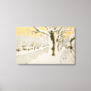 Fairfield Porter - SENARE EFTERNOON SNÖ 1972 Canvastryck