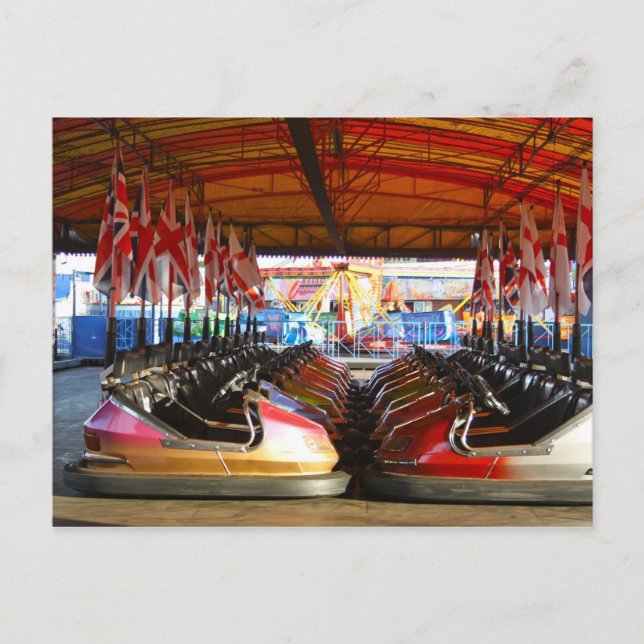 Fairground Dodgem Bumper Car vykort (Framsida)
