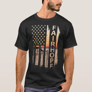 Fairhope Alabama Summer Sunset American Flagga Pat T Shirt