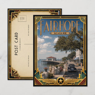 Fairhope Alabama Vintage Art Deco Guldåldern Vykort