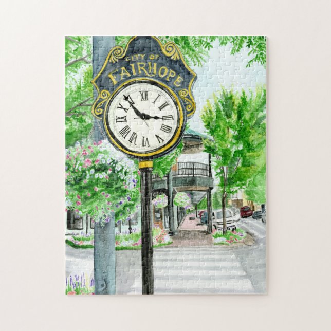 Fairhope Alabama Watercolor Pussel (Vertikal)