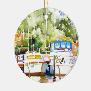 Fairhope yachtklubb julgransprydnad keramik