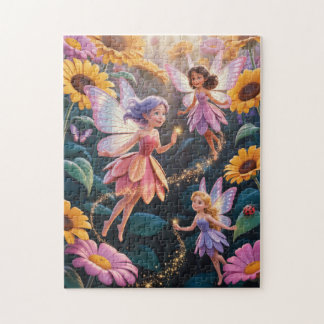 Fairies in a flower garden puzzle pussel