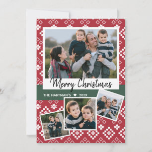 Fairisle Nordic jul Collage Julkort