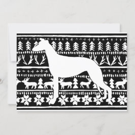 Fairisle Sighthound jul Linocut Kort