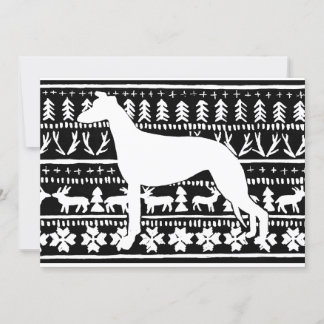 Fairisle Sighthound jul Linocut Kort