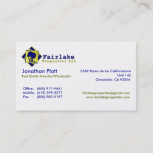 Fairlake egendomar: Professionell Visitkort