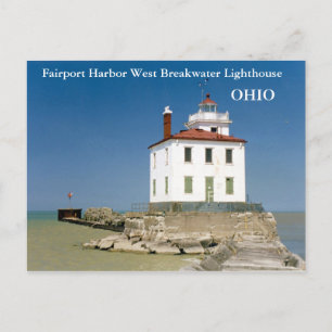 FAirport Harbor Väster Breakwater Lighthouse Vykort