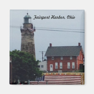FAirport Harbour Lighthouse med Flagga Magnet