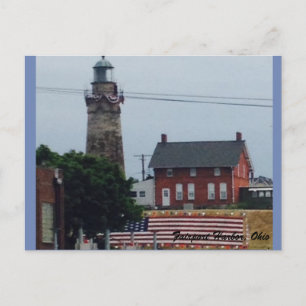 FAirport Harbour Lighthouse med Flagga vykort