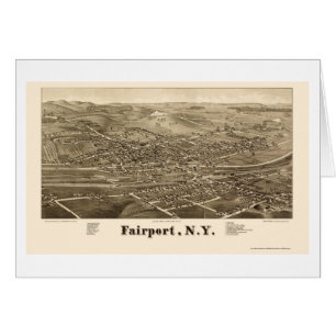 Fairport panorama- karta för NY - 1885 Hälsningskort