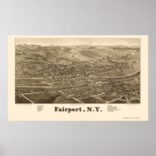 Fairport panorama- karta för NY - 1885 Poster