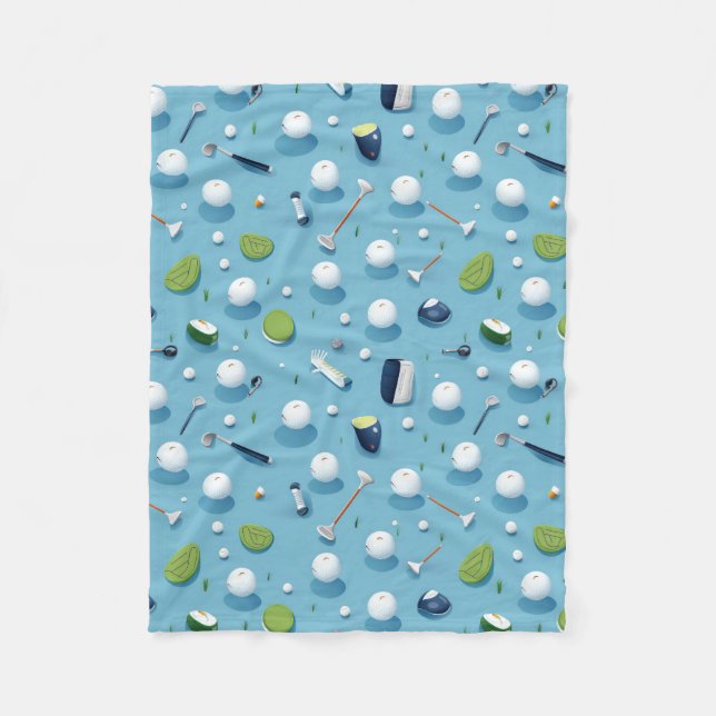 Fairway Finesse: Golf Essentials Mönster Play Fleecefilt (Framsidan)