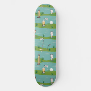 Fairway Finesse: Golf Essentials Mönster Play Mini Skateboard Bräda 18,5 Cm