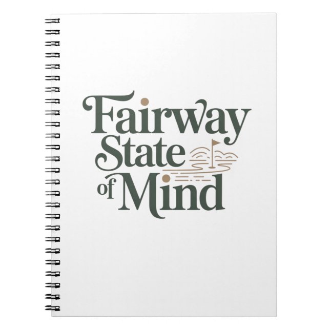 Fairway State Of Mind Minimal Retro Golf Livsstil Anteckningsbok (Framsidan)