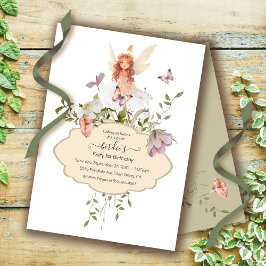 Fairy 1st Birthday Echanted wildblomma Party Inbjudningar