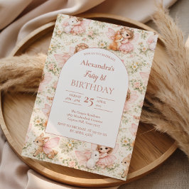 Fairy 1st Birthday Enchanted Garden Inbjudningar