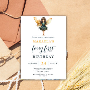 Fairy 1st Birthday Enchanted Garden Whimsical Inbjudningar