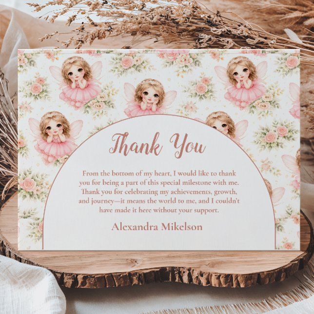 Fairy 1st Birthday Girl Tack Kort (Skapare uppladdad)