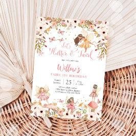 Fairy 1st Birthday Party Invitation Inbjudningar