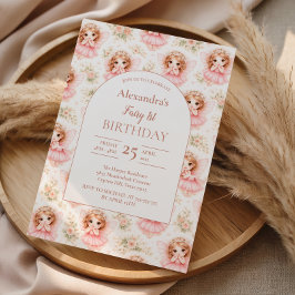 Fairy 1st Birthday Pink Garden Inbjudningar