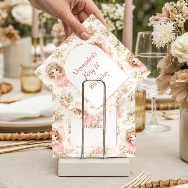 Fairy 1st Birthday Storybook Pappersservett (Skapare uppladdad)