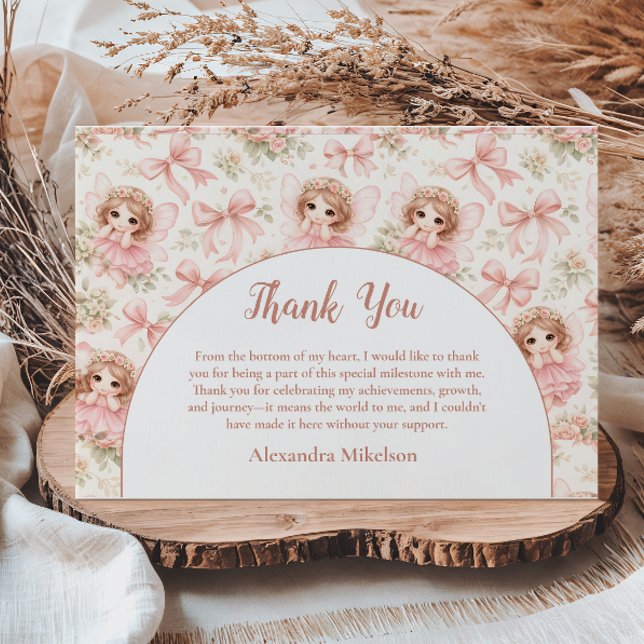 Fairy 1st Birthday Whimsical Garden Tack Kort (Skapare uppladdad)