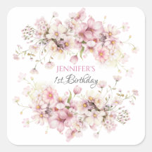 Fairy 1st Girls Rosa Birthday Sticker
