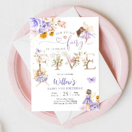 Fairy 5th Birthday Party Invitation Inbjudningar