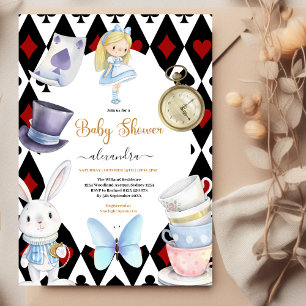 Fairy Alice i Wonderland Baby Shower Inbjudningar